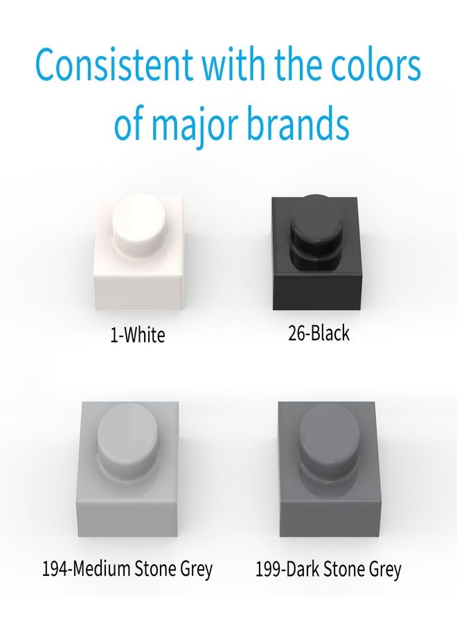 PIPART Pixel Bricks Mosaic Art Pieces Compatble with Major Brands, 1x1 Plate 1000 Pieces 3024 Brick (1 White) - Image 3